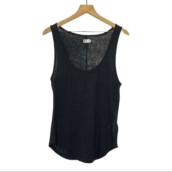 ANINE BING Linen Relaxed Fit Scoop Neck Sleeveless Lightweight Black Tank Top XS - Picture 6 of 9